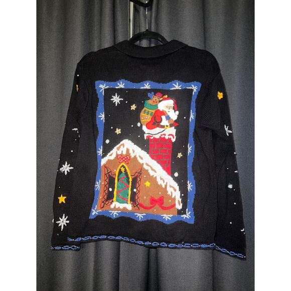 Ugly Christmas Sweater Xmas Cardigan Size Medium Vintage - Picture 3 of 3